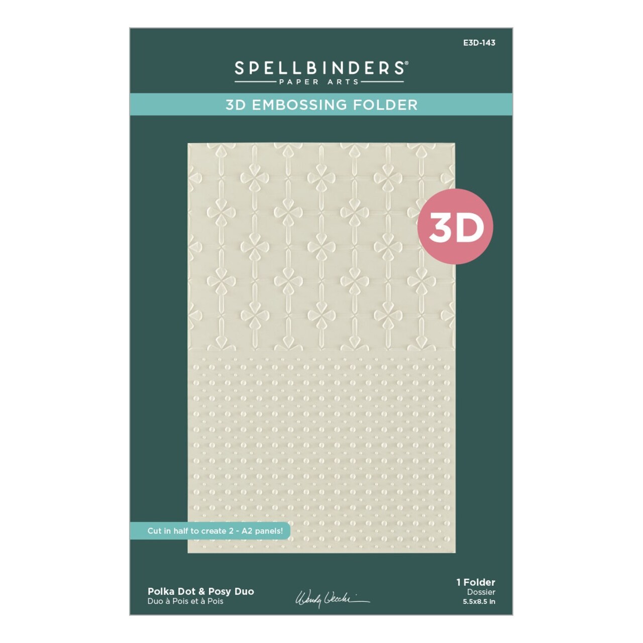 Spellbinders 3D Embossing Folder by Wendy Vecchi-Tabbed Classics, Polka Dot & Posy Duo